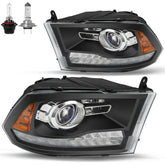 VehicleAid Headlights For 2010-2018 Dodge Ram 2500 3500 Switchback LED Type